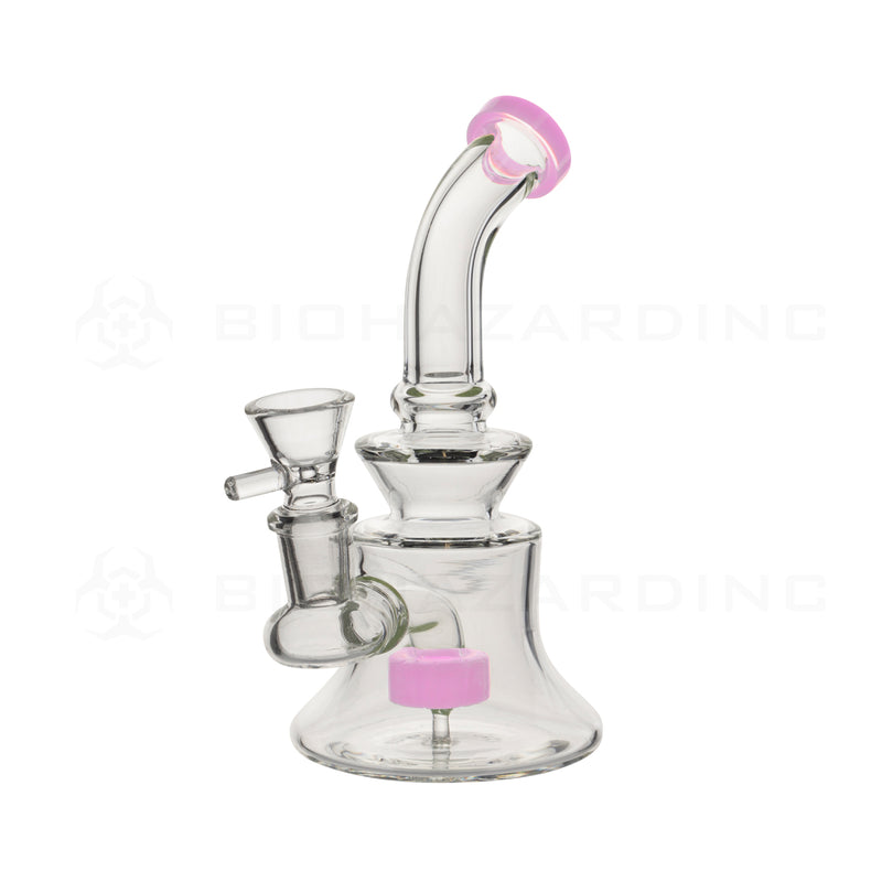 Water Pipe | Compact Shower Head Percolator Water Pipe | 6" - 14mm - Mix Colors Glass Bong Biohazard Inc   