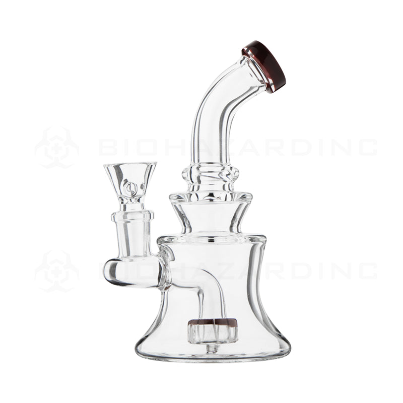 Water Pipe | Compact Shower Head Percolator Water Pipe | 6" - 14mm - Mix Colors Glass Bong Biohazard Inc   