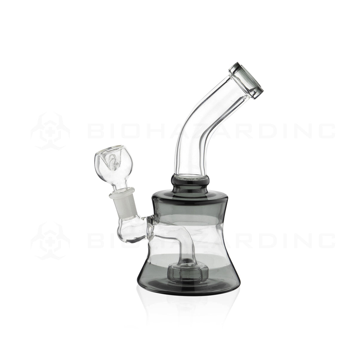 Water Pipe | Striped Water Pipe w/ Color Trim | 7" - 14mm - Mix Colors Glass Bong Biohazard Inc   
