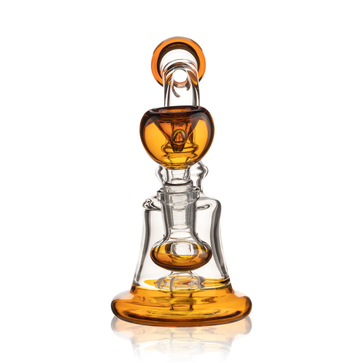 Water Pipe | Compact Round Base Water Pipe w/ Color Trim | 6" - 14mm - Various Colors Glass Dab Rig Biohazard Inc   