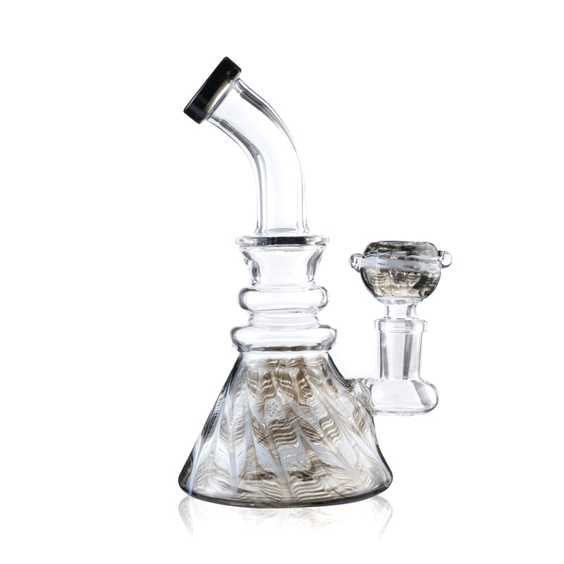 Wrap & Rake | Triple Rim Water Pipe | 6" - 14mm - Various Colors Glass Bong Biohazard Inc   