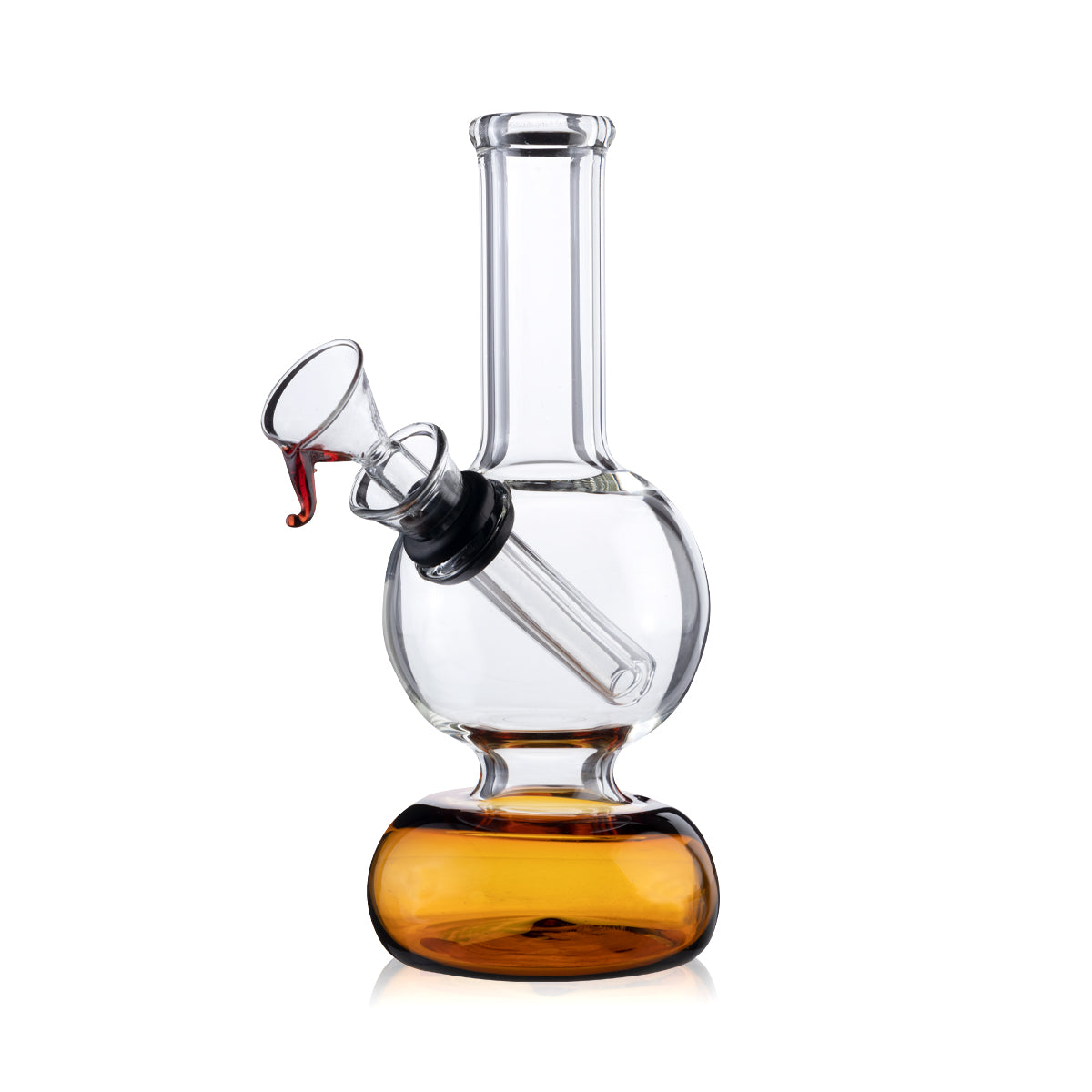 Water Pipe | Mini Water Pipe w/ Slider Bowl | 6" - Slide - Various Colors Glass Bong Biohazard Inc Amber  