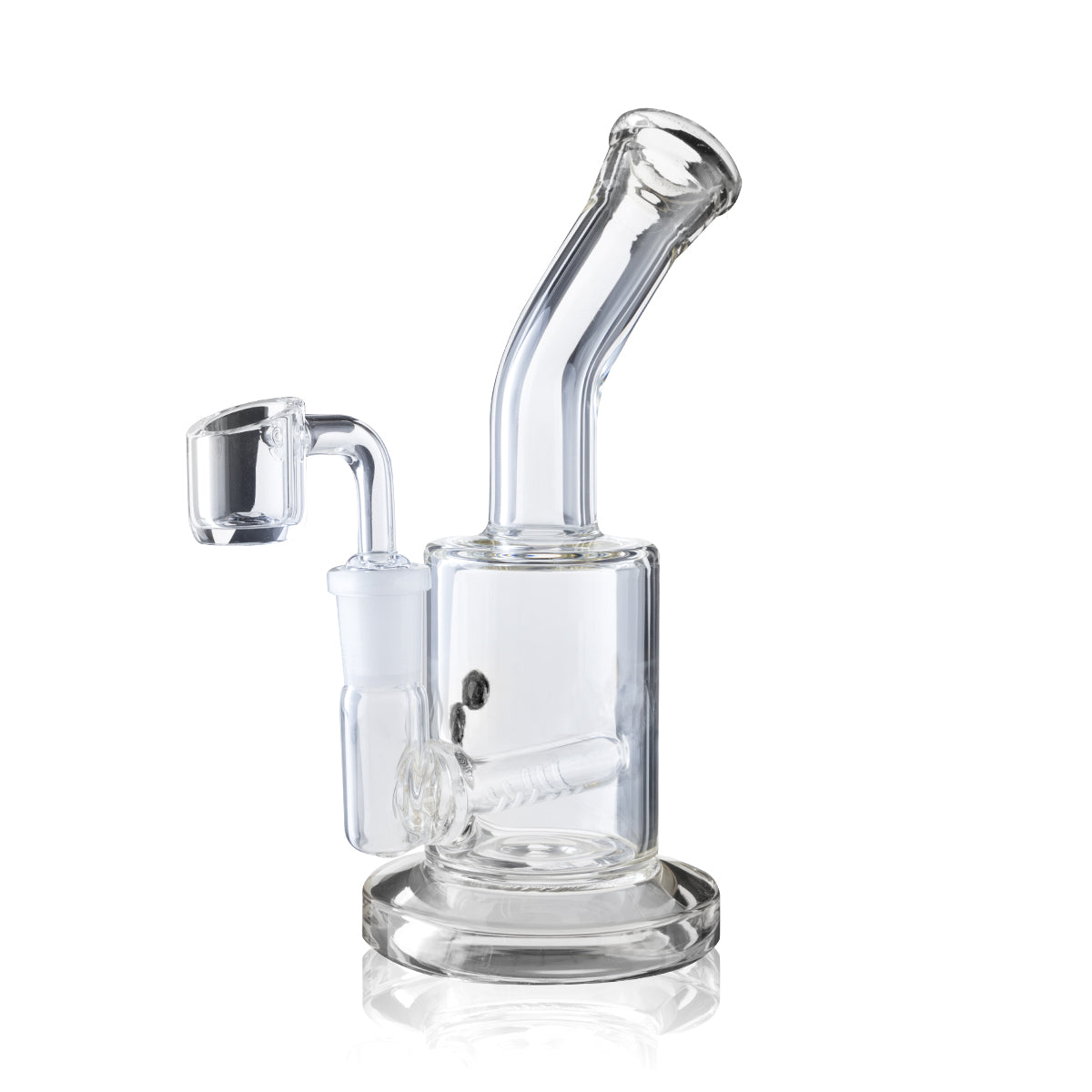 Water Pipe | Mini Inline Percolator Water Pipe w/ Quad Dots | 7" - 14mm - Various Colors Glass Dab Rig Biohazard Inc   