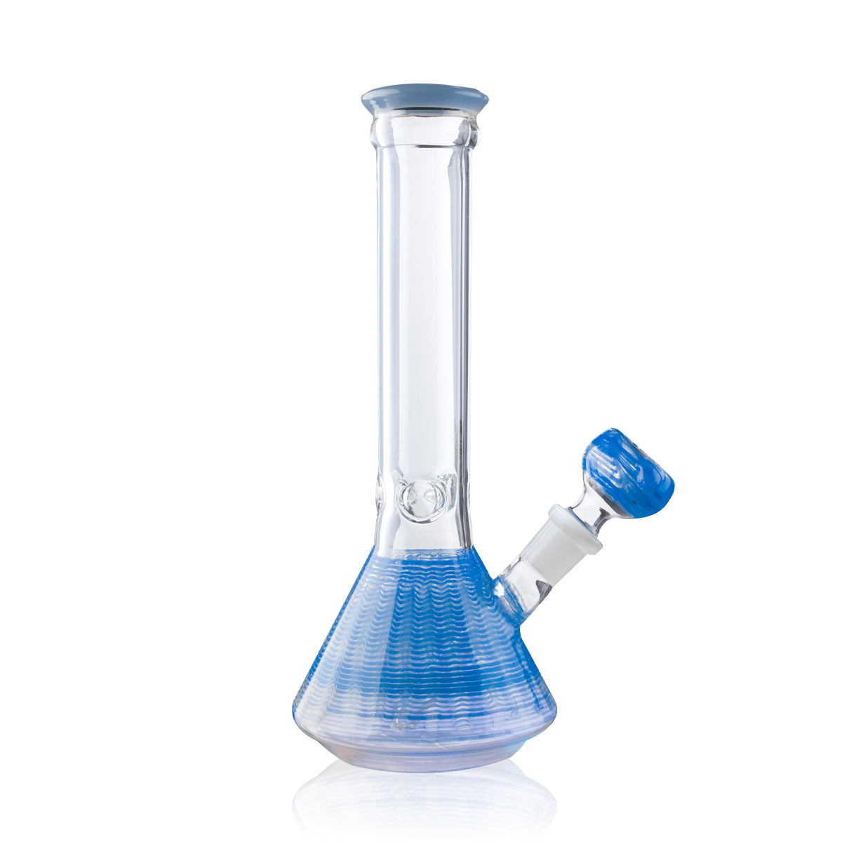 Wrap & Rake | Color Rim Beaker Water Pipe | 8" - 14mm - Various Colors Glass Bong Biohazard Inc   
