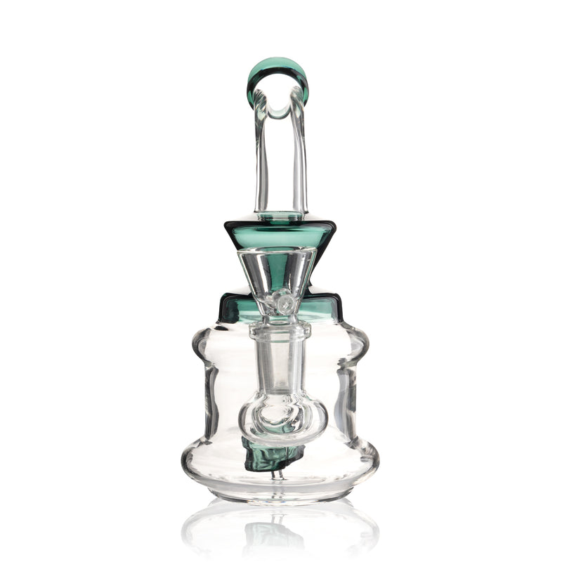 Water Pipe | Showerhead Percolator Bent Neck Water Pipe | 6" - 14mm - Various Colors Glass Dab Rig Biohazard Inc   