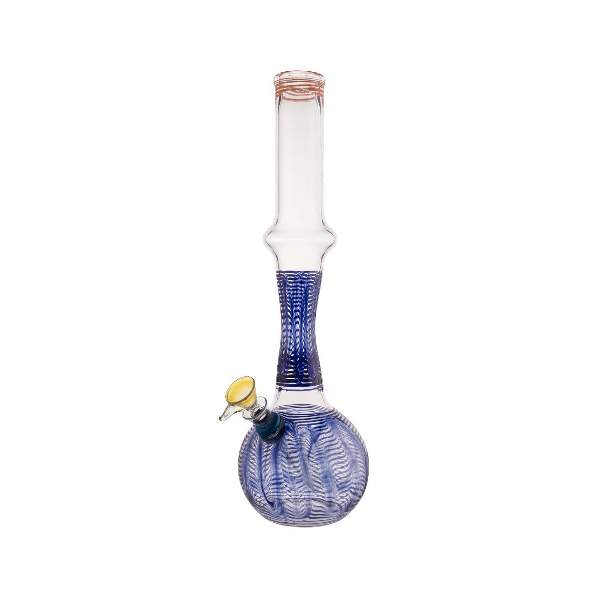 Wrap & Rake | Bubble Bottom Water Pipe w/ Slider Bowl | 12" - Slide - Various Colors Glass Bong Biohazard Inc Blue  
