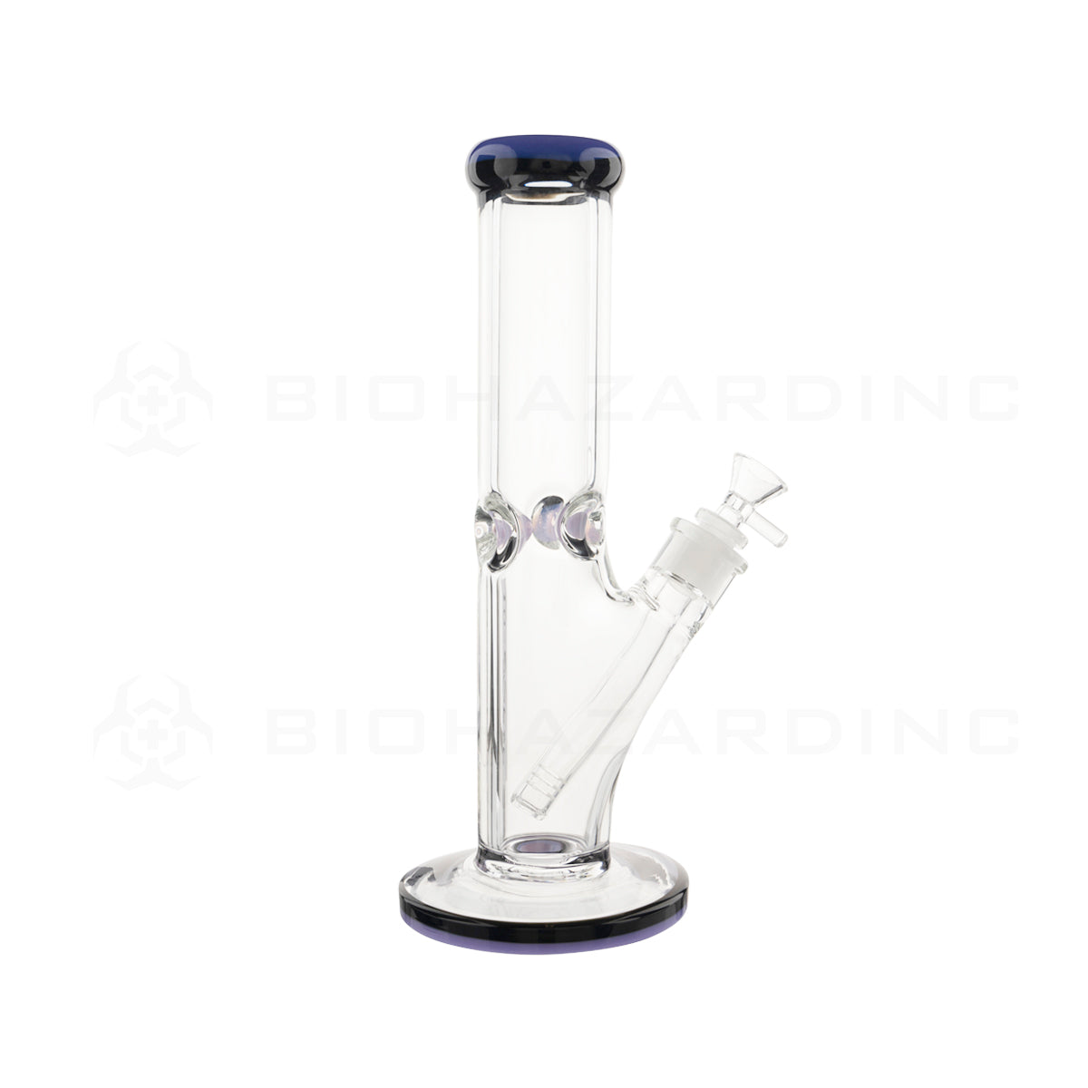 Water Pipe | Classic Straight Water Pipe w/ Black Stripe | 12" - Glass - Various Colors Glass Bong Biohazard Inc   