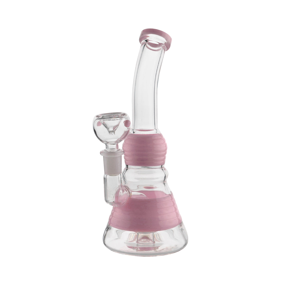 Water Pipe | Bent Neck Beaker | 8" - 14mm Glass Bong Biohazard Inc Pink  