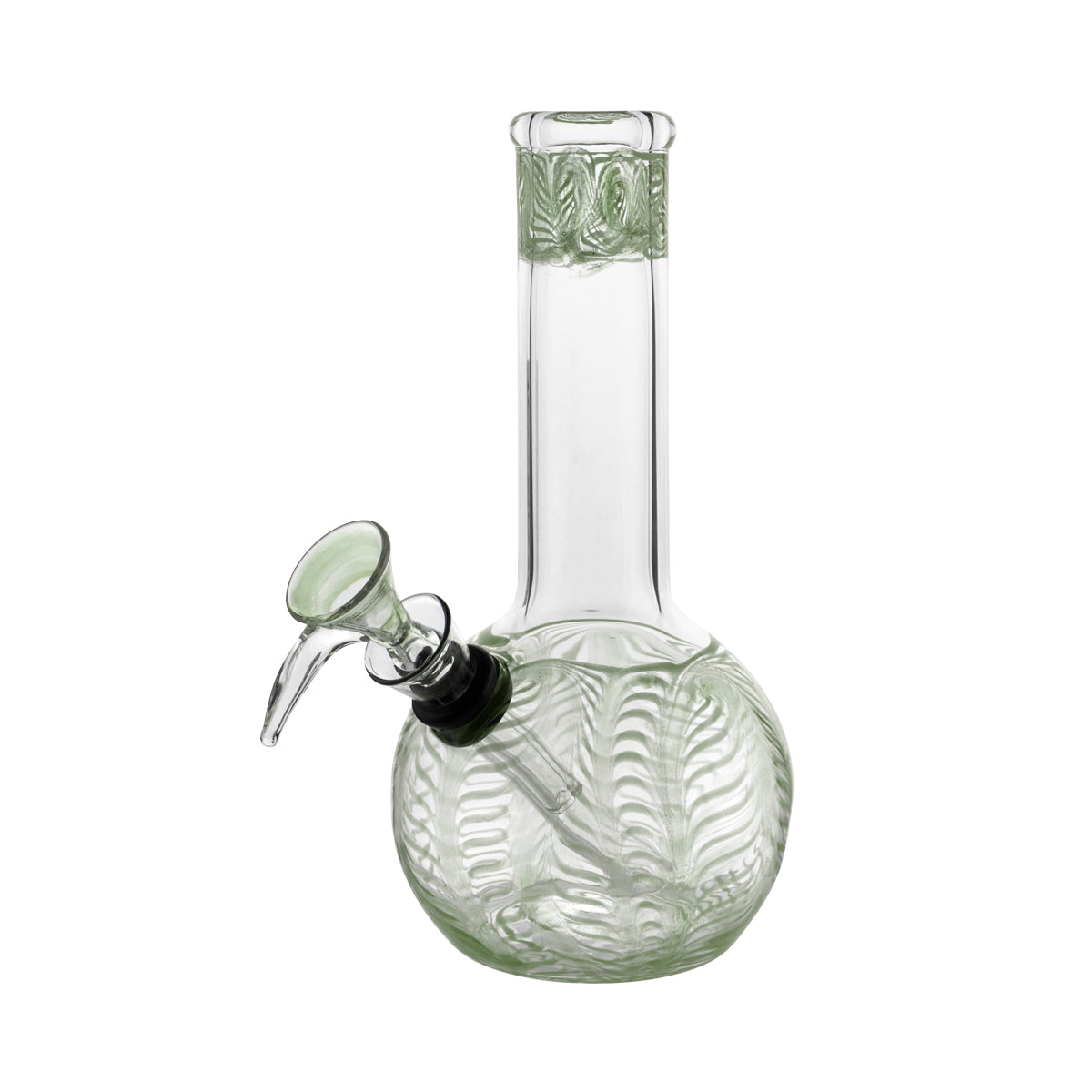 Wrap & Rake | Flame Top Glass Water Pipe | 8" - Slide Glass Bong Biohazard Inc Green  