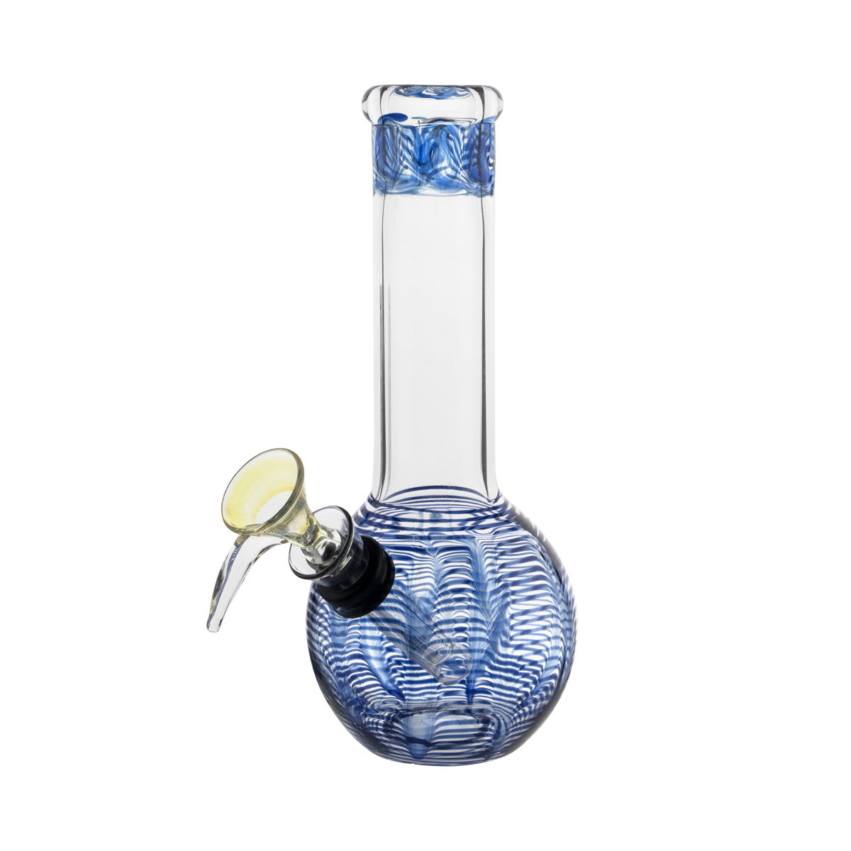 Wrap & Rake | Flame Top Glass Water Pipe | 8" - Slide Glass Bong Biohazard Inc Blue  