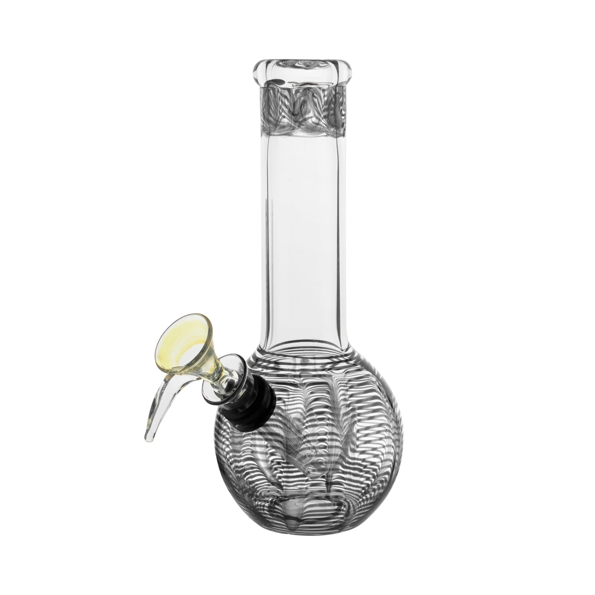 Wrap & Rake | Flame Top Glass Water Pipe | 8" - Slide Glass Bong Biohazard Inc Black  