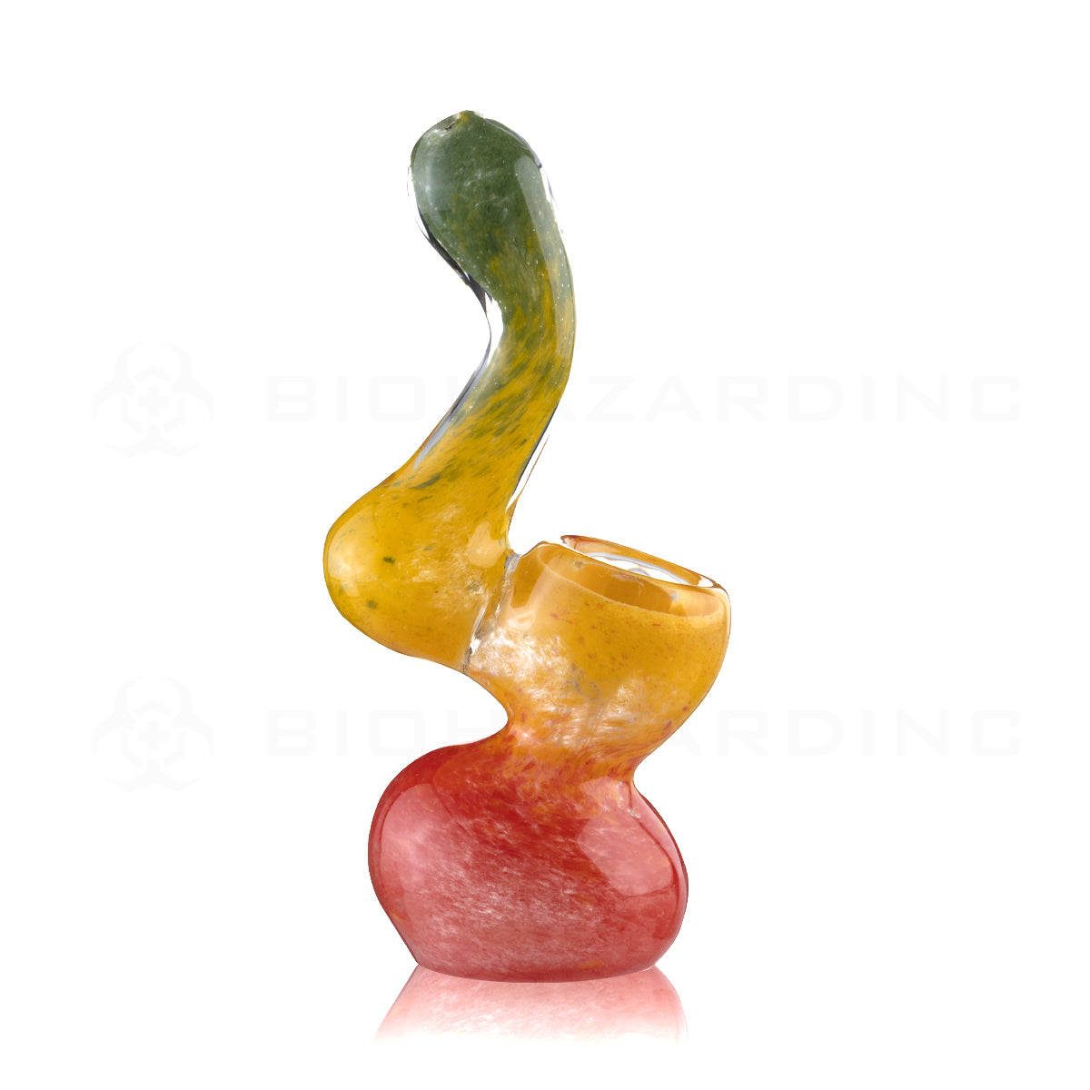 Bubbler | Ombre Frit Bubbler | 5" - Rasta Blend Glass Bubbler Biohazard Inc   