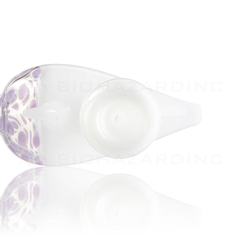 Novelty | Ray Gun Glass Hand Pipe | 9" - Glass - White/Purple Novelty Hand Pipe Biohazard Inc   