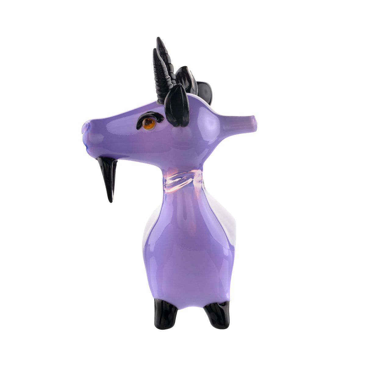 Goat Glass Water Pipe | 5" - Glass - Slyme Purple and Black | Novelty  Biohazard Inc   