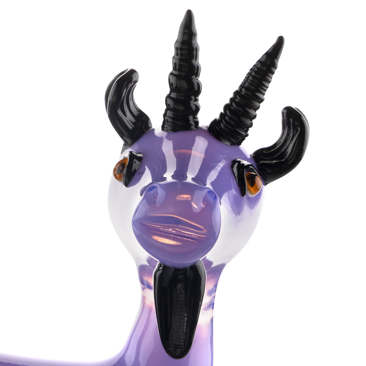 Goat Glass Water Pipe | 5" - Glass - Slyme Purple and Black | Novelty  Biohazard Inc   