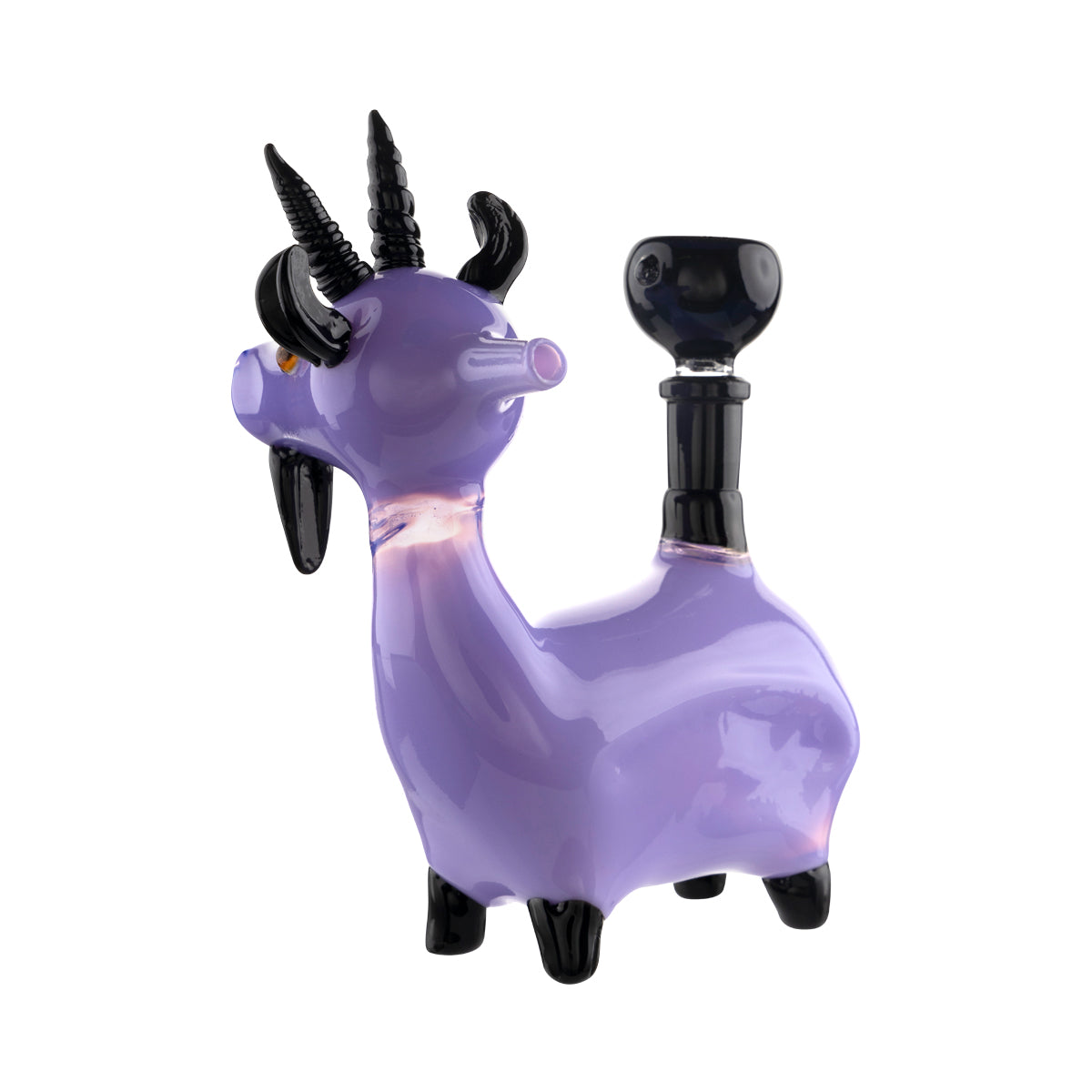 Goat Glass Water Pipe | 5" - Glass - Slyme Purple and Black | Novelty  Biohazard Inc   