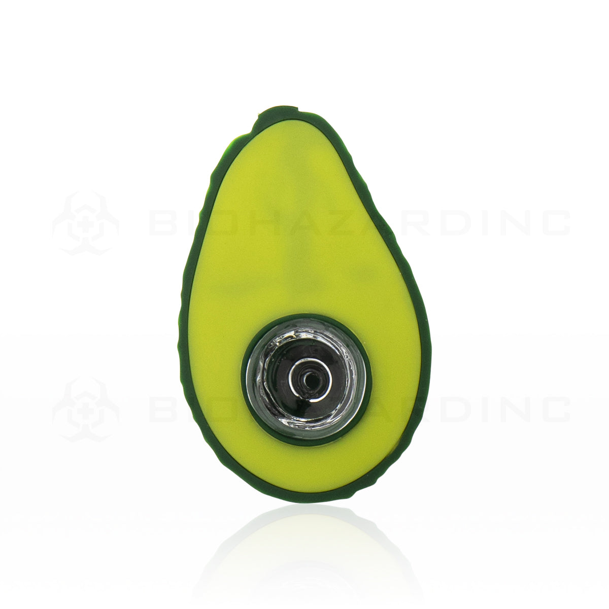 Novelty | Avocado Silicone Hand Pipe w/ Glass Bowl | 3.5" - Glass - 5 Count Novelty Hand Pipe Biohazard Inc   