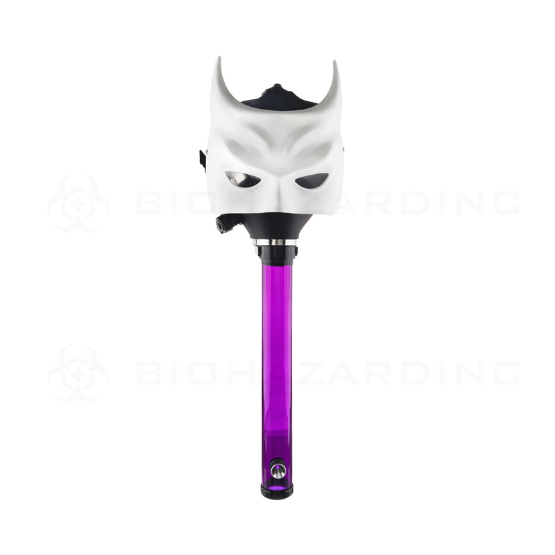 Gas Mask | Bat White Mask Steamroller | 12" - Acrylic - Assorted Colors Acrylic Bong with Gas Mask Biohazard Inc   