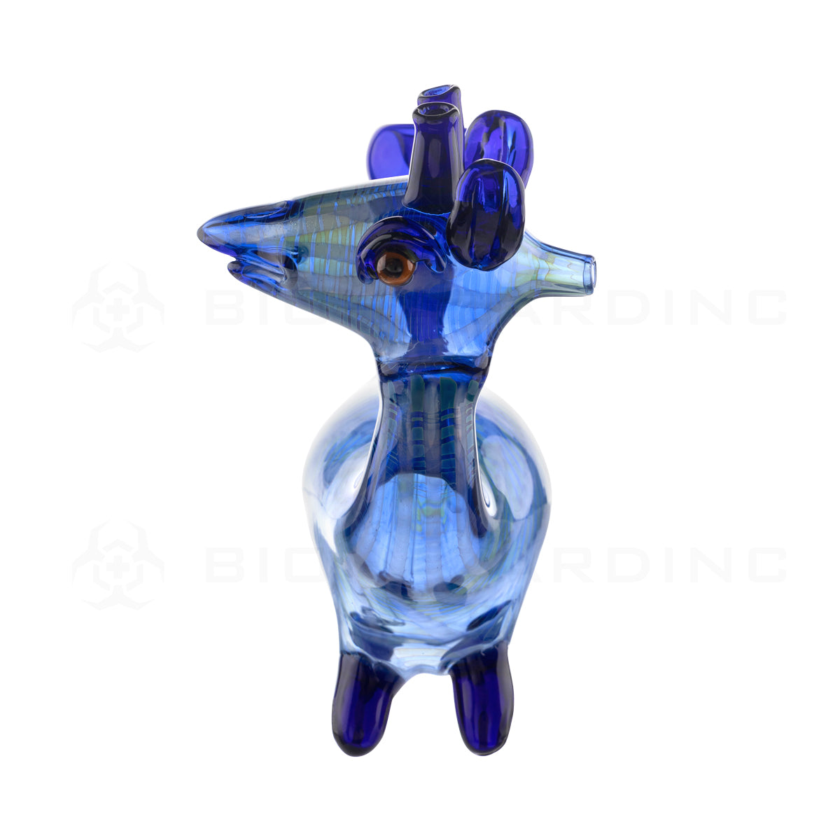 Goat Glass Water Pipe | 6" - Glass - Blue | Novelty  Biohazard Inc   