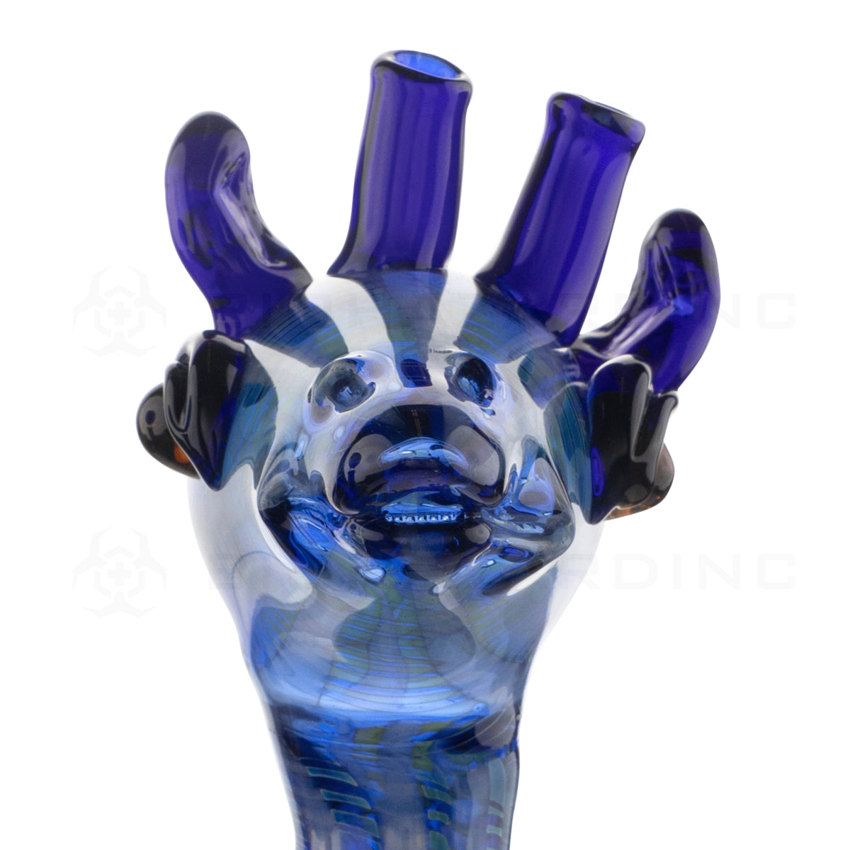 Goat Glass Water Pipe | 6" - Glass - Blue | Novelty  Biohazard Inc   