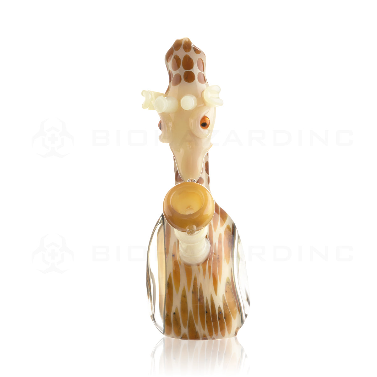 Novelty | Giraffe Glass Window Water Pipe | 7" - Glass - Amber  Biohazard Inc   