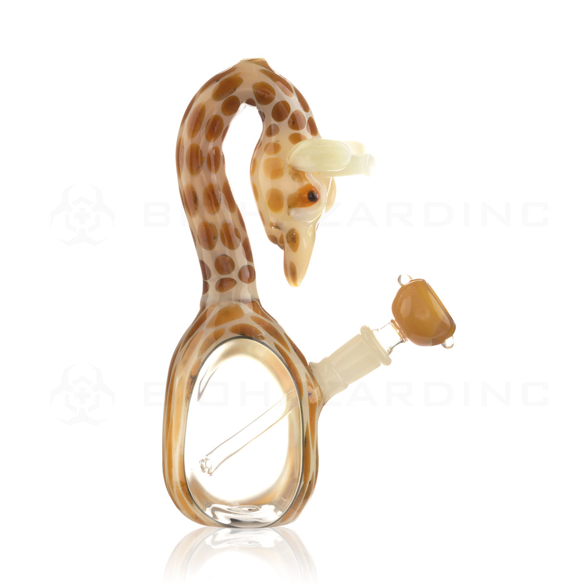 Novelty | Giraffe Glass Window Water Pipe | 7" - Glass - Amber  Biohazard Inc   