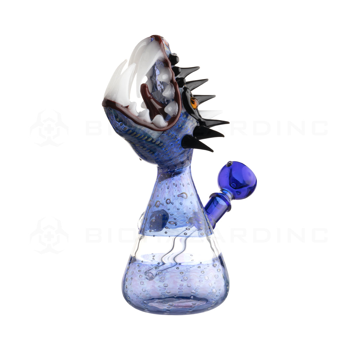 Novelty | Open Mouth Blue Dragon Water Pipe | 9" - Glass - Assorted Colors  Biohazard Inc   