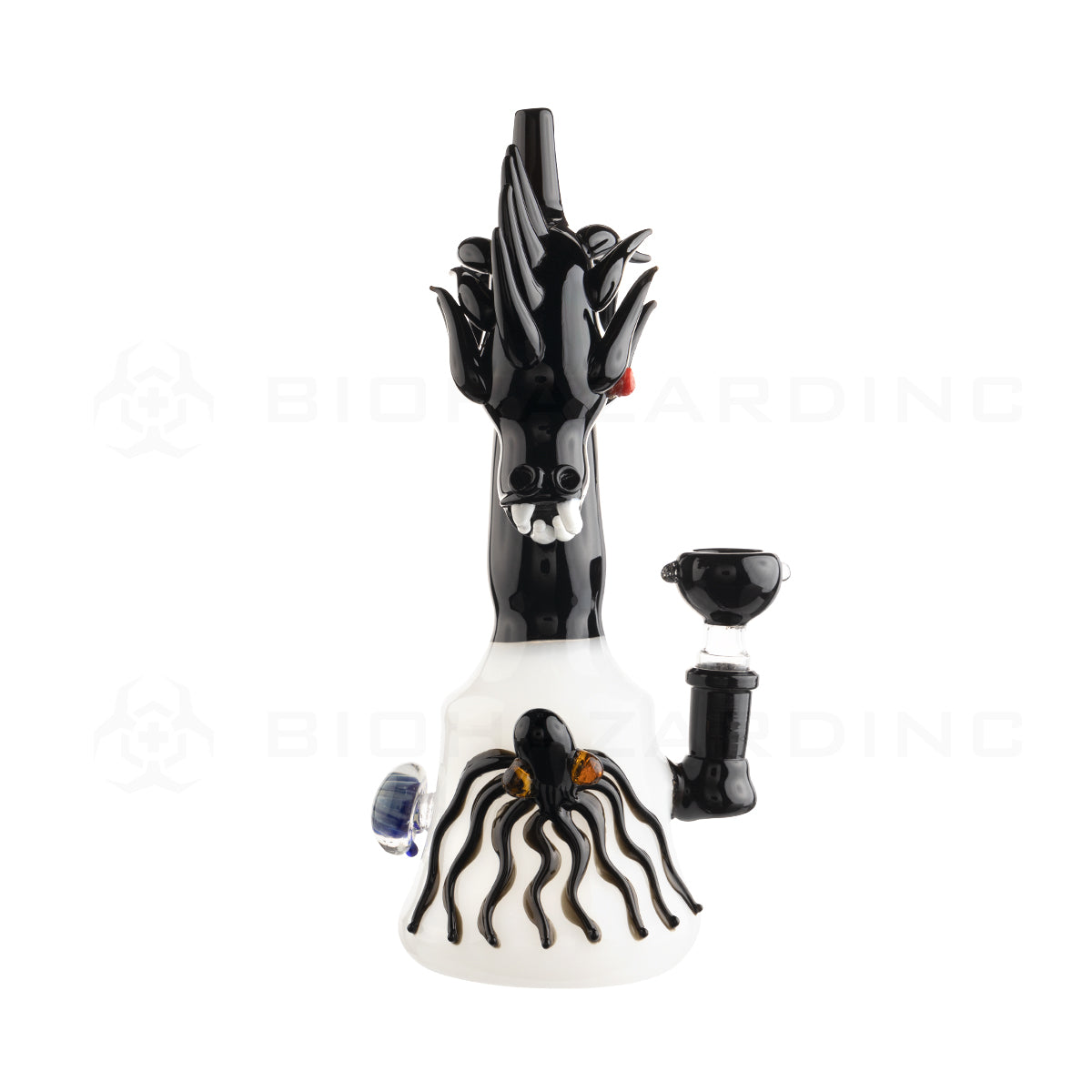 Novelty | Dragon Water Pipe | 7" - Glass - Black Novelty Bong Biohazard Inc   