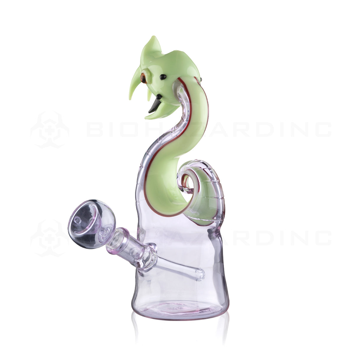 Novelty | Slyme Snake Water Pipe | 7" - Glass - Purple & Green  Biohazard Inc   