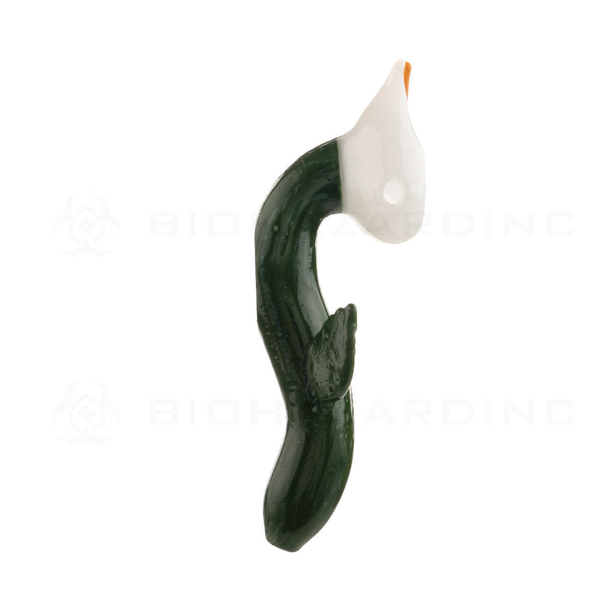 Novelty | Calla Lily Glass Hand Pipe| 5" - Glass - White  Biohazard Inc   