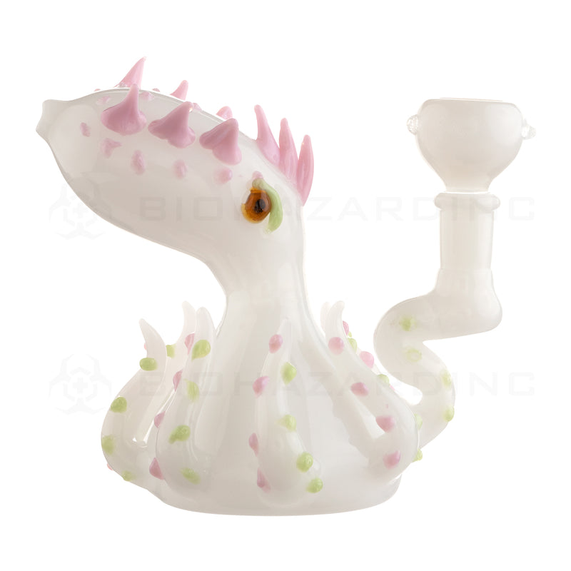 Novelty | Octopus Water Pipe | 6" - Glass - White & Pink  Biohazard Inc   