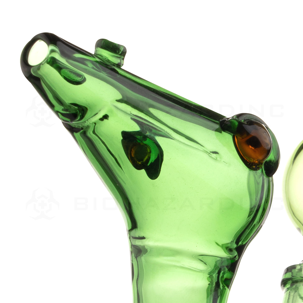 Novelty | Velociraptor Dinosaur Water Pipe | 7" - Glass - Green Novelty Bong Biohazard Inc   