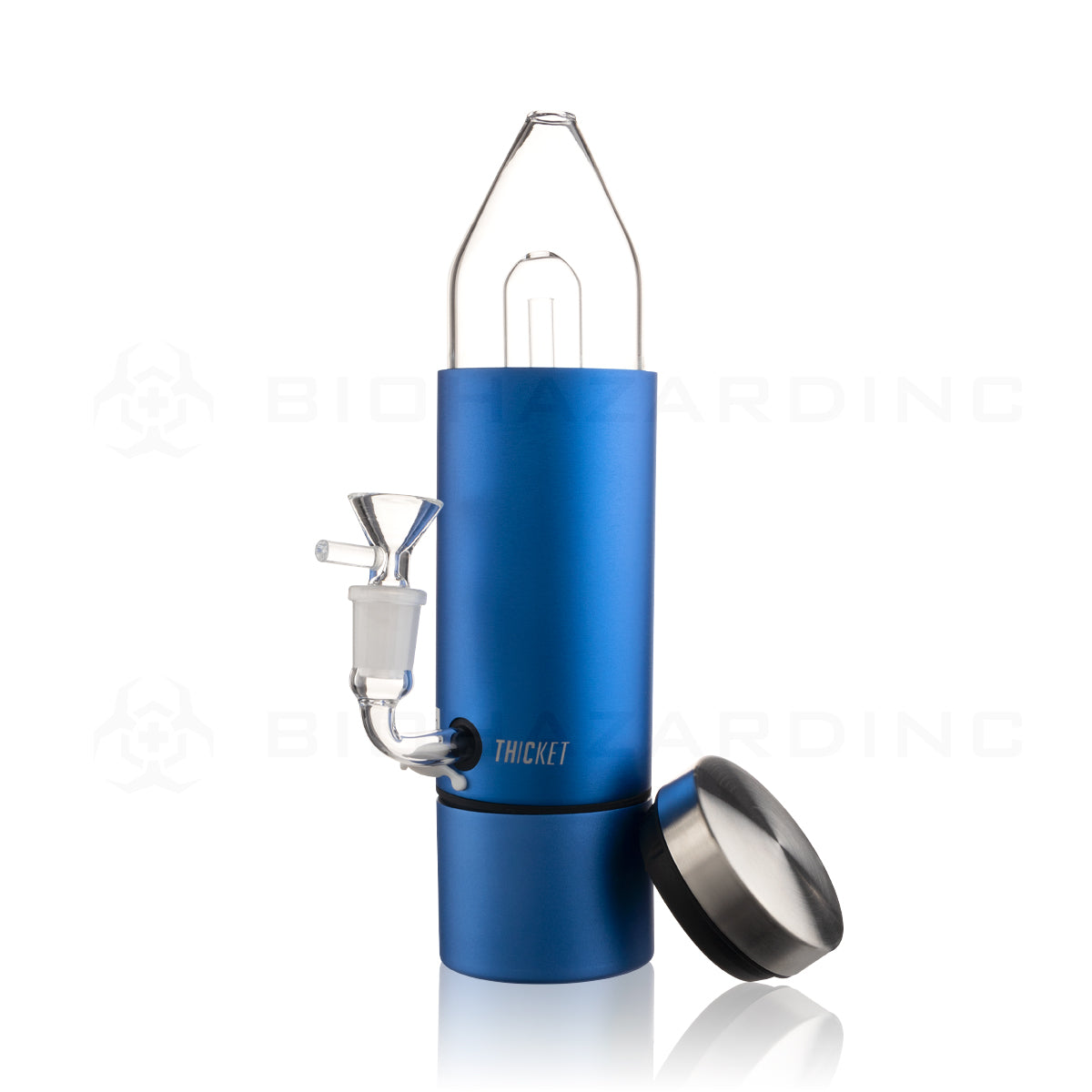 THICKET | Travel Water Pipe| Various Colors Glass Bong Biohazard Inc Blue  