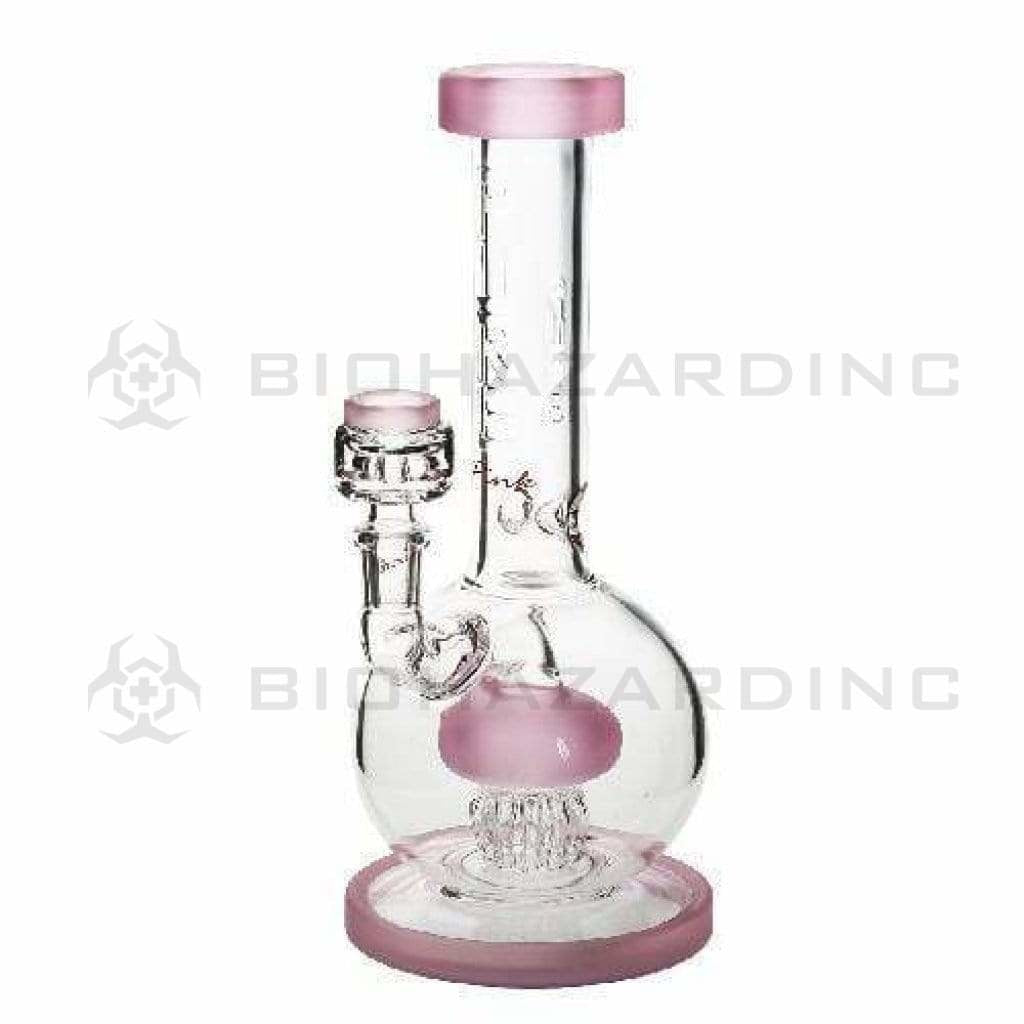 Pure Glass | Zuma 10-Arm Jellyfish Percolator Water Pipe | 10" - 14mm - Various Colors Glass Bong Pure Glass Pink Frost  