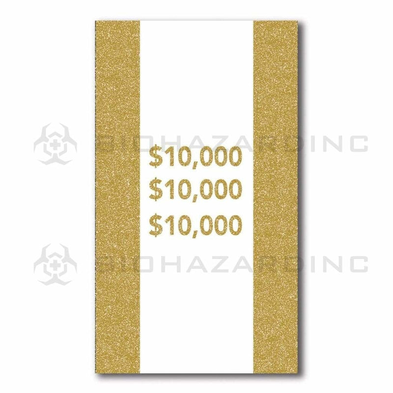 $10,000 Gold Currency Strap - 100 Bill Capacity | 1,000 Count Currency Strap Biohazard Inc   