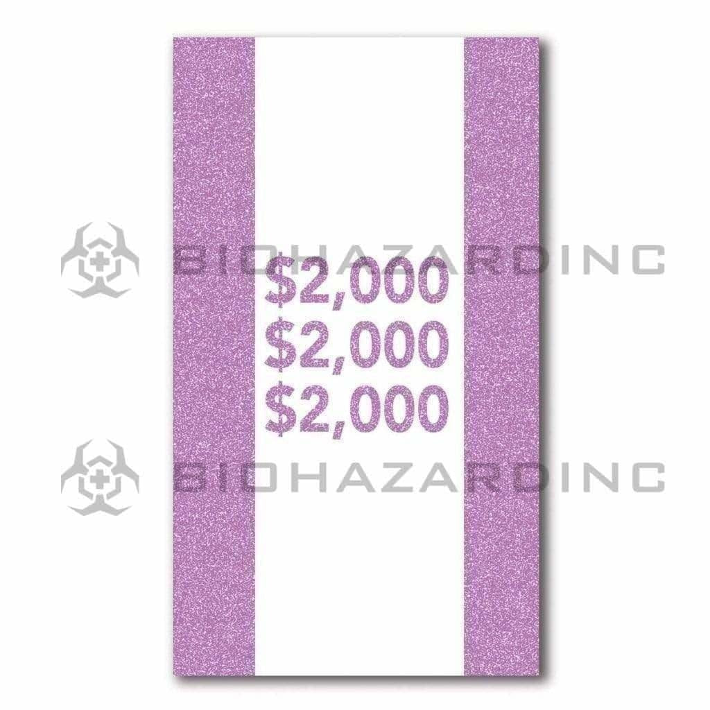 $2,000 Violet Currency Strap - 100 Bill Capacity | 1,000 Count Currency Strap Biohazard Inc   