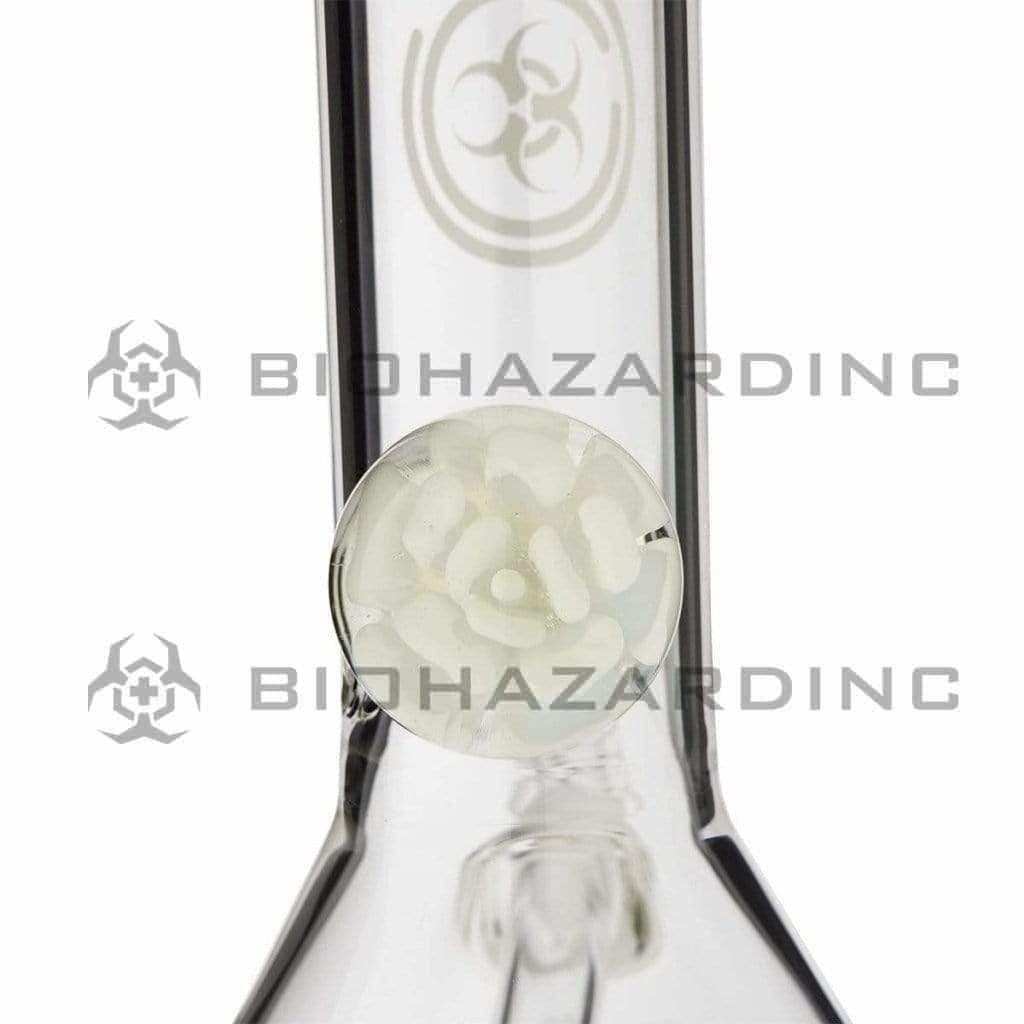 BIO Glass | Flower Marble Beaker Water Pipe | 12"  -14mm - White BIO Logo Glass Bong Bio Glass   