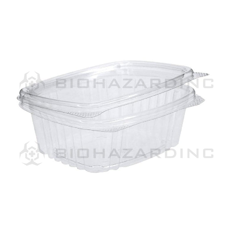 Plastic Hinged-Lid Edible Containers | 12oz - 200 Count Edible Container Biohazard Inc   