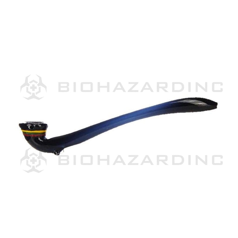 Hand Pipe | Gandalf Hand Pipe w/ Accented Rods | 14" - Glass - Various Colors Sherlock Hand Pipe Biohazard Inc Black  