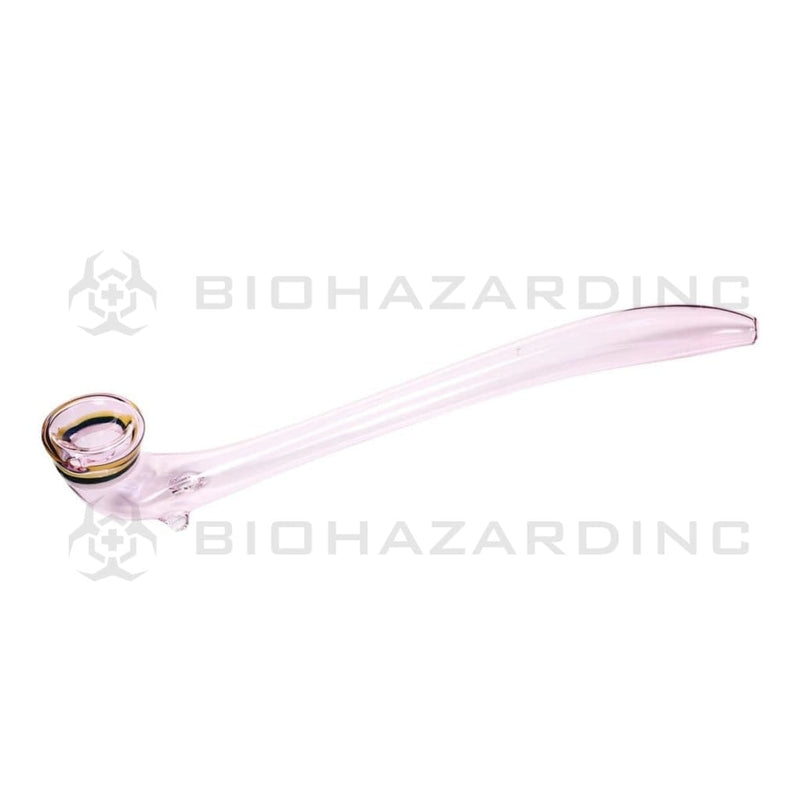 Hand Pipe | Gandalf Hand Pipe w/ Accented Rods | 14" - Glass - Various Colors Sherlock Hand Pipe Biohazard Inc Pink  