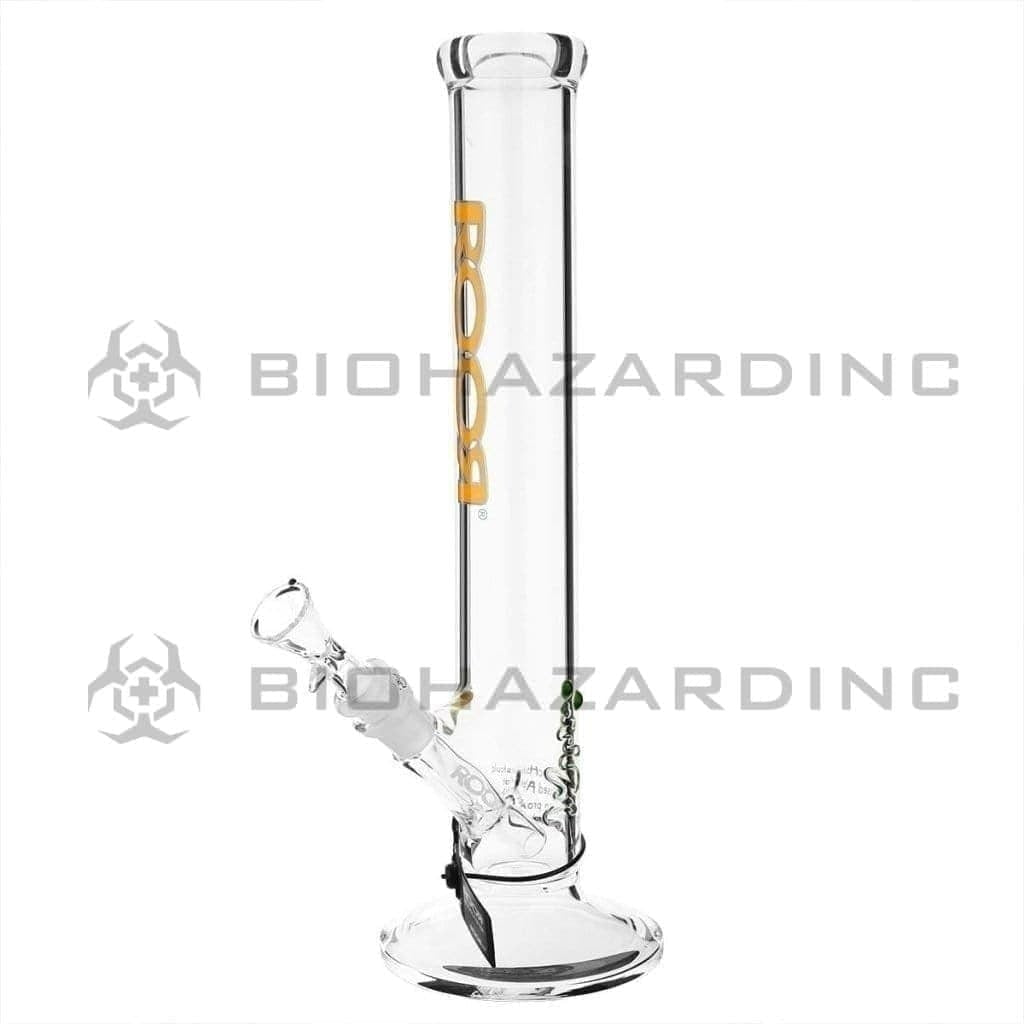 RooR® | Classic Straight Water Pipe | 14" -14mm - Orange Logo Glass Bong Roor   