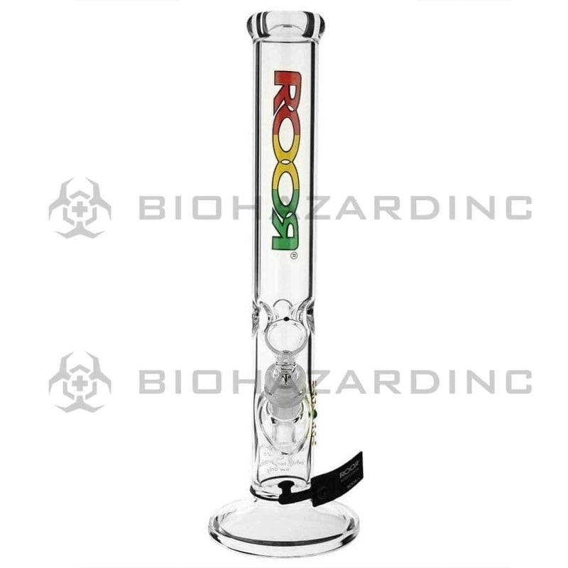 RooR® | Classic Straight Water Pipe | 14" - 14mm - Rasta Logo Glass Bong Roor   