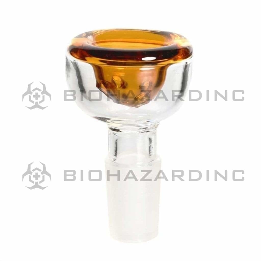 Bowl | Classic Bowl 5 Hole | 14mm - Various Colors Glass Bowl Biohazard Inc Amber Trim  