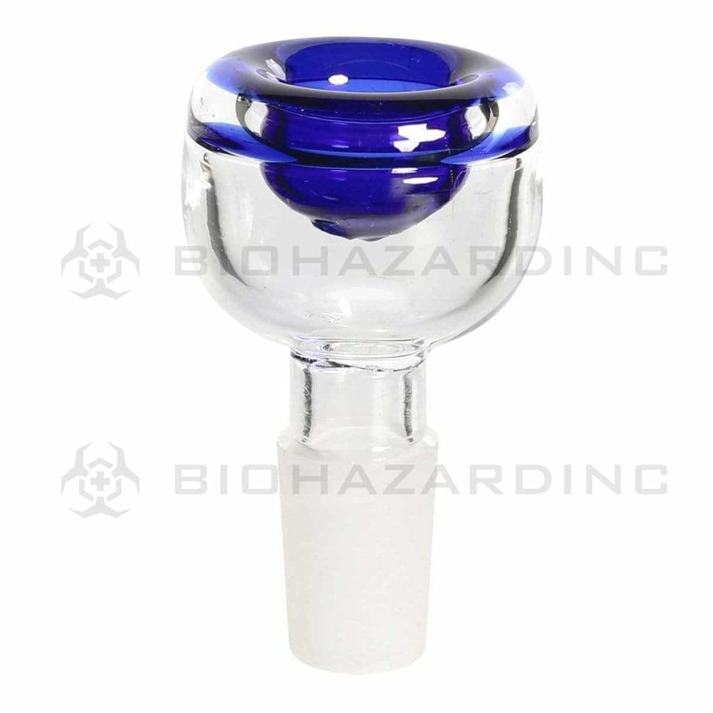 Bowl | Classic Bowl 5 Hole | 14mm - Various Colors Glass Bowl Biohazard Inc Blue Trim  