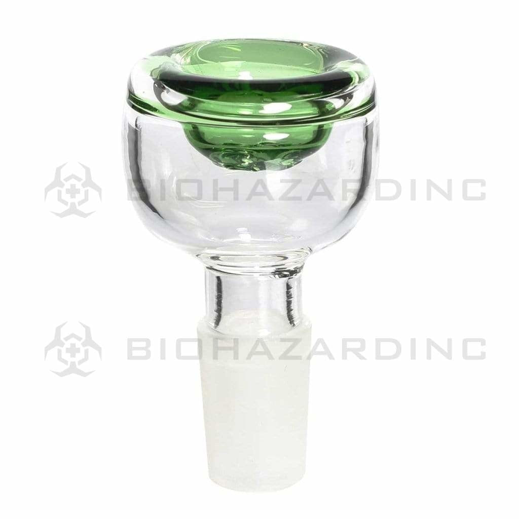 Bowl | Classic Bowl 5 Hole | 14mm - Various Colors Glass Bowl Biohazard Inc Green Trim  