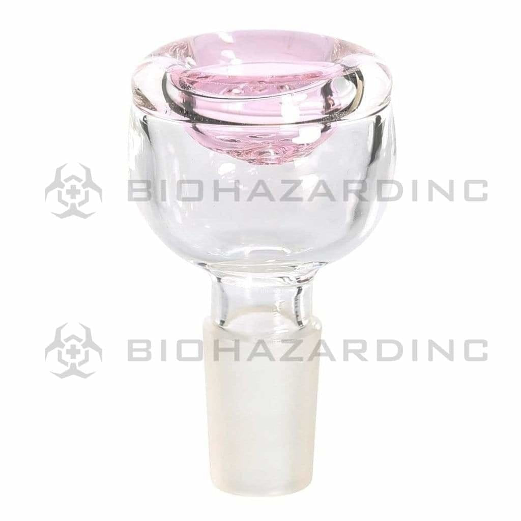 Bowl | Classic Bowl 5 Hole | 14mm - Various Colors Glass Bowl Biohazard Inc Pink Trim  