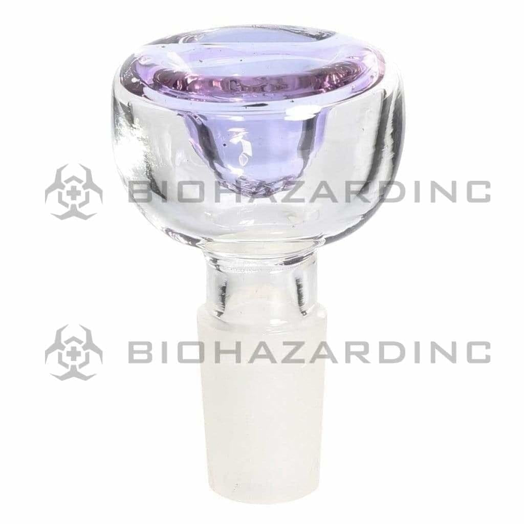 Bowl | Classic Bowl 5 Hole | 14mm - Various Colors Glass Bowl Biohazard Inc Purple Trim  