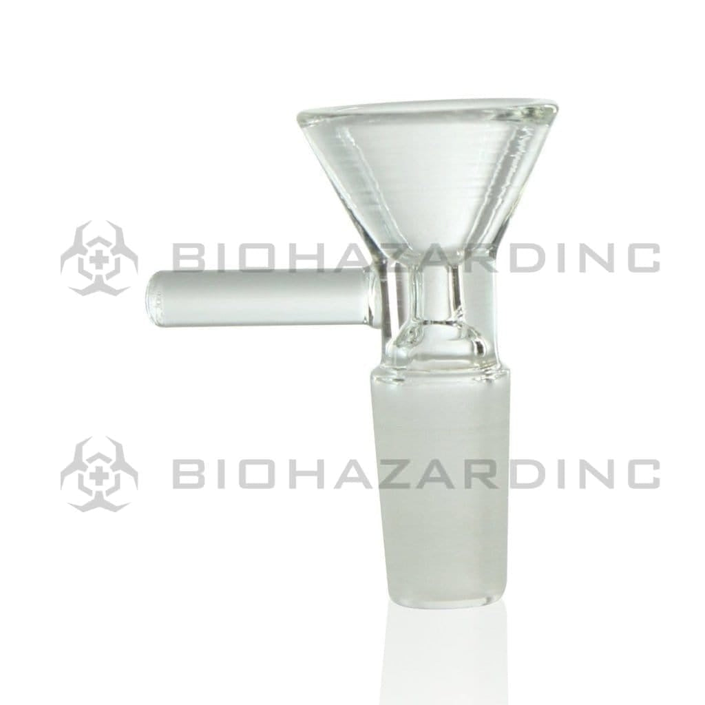 Bowl | Funnel Bowl w/ Handle | Clear - Various Sizes Glass Bowl Biohazard Inc 14mm  