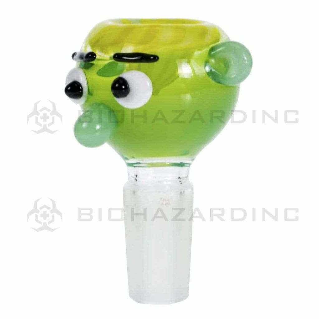 Bowl | Male Smurf Look Alike Bowl | 14mm - Green Glass Bowl Biohazard Inc   