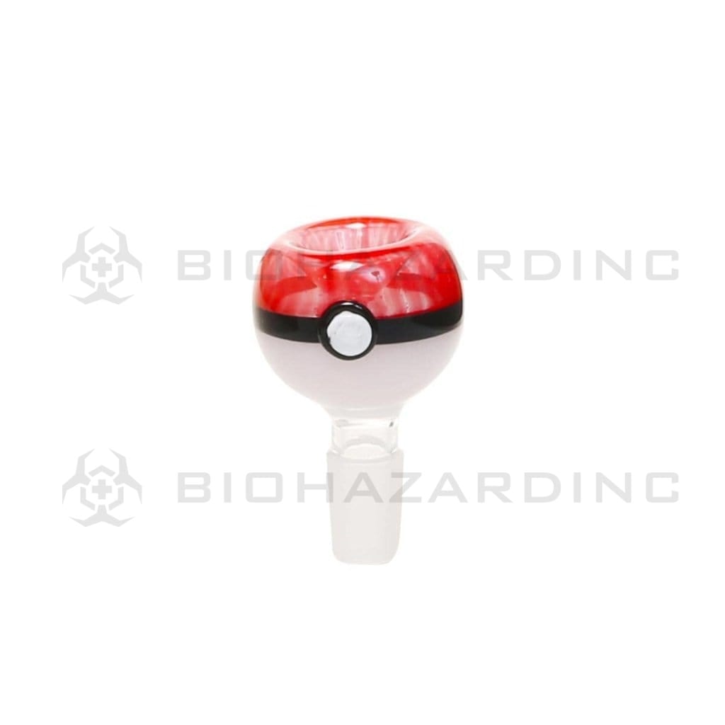 Novelty | Pokeball Glass Bowl | 14mm - Various Colors 14mm Bowl Biohazard Inc Red  